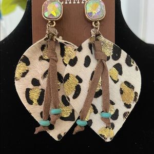 Faux leather earrings